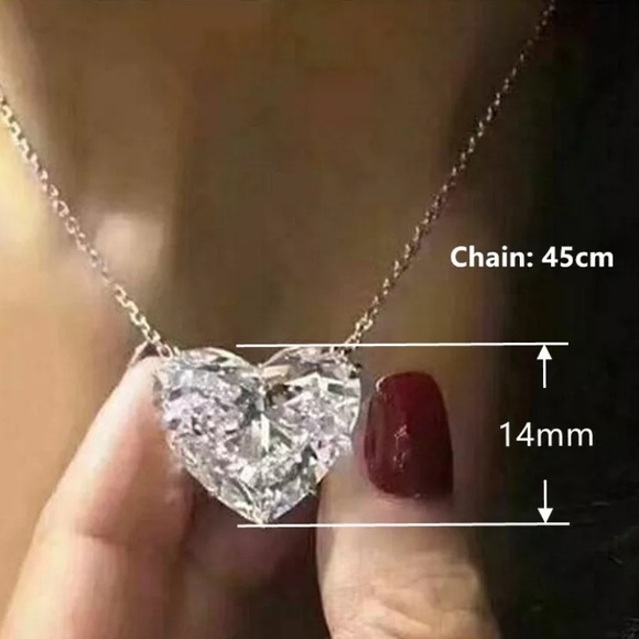 The Bubble Heart white sapphire ❤️ 925 Pendant necklace - Picture 4 of 12